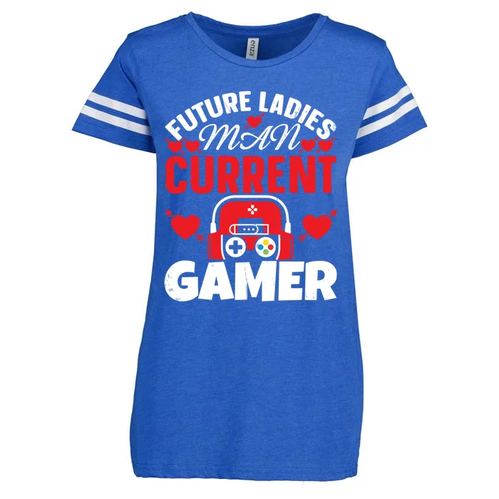 Gamer Valentine's Day A Future Ladies Current Gamer Gift Enza Ladies Jersey Football T-Shirt