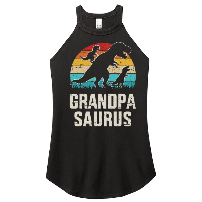 Grandpasaurus vintage dinosaur for grandpa father's day Women’s Perfect Tri Rocker Tank