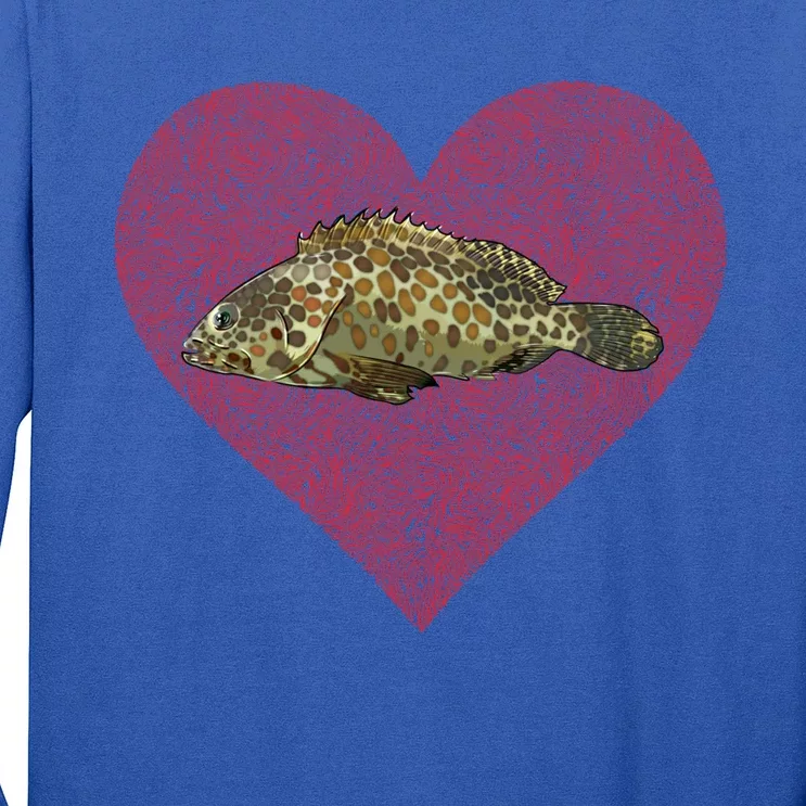 Groupers Valentines Day Fish Love Fingerprint Meaningful Gift Long Sleeve Shirt