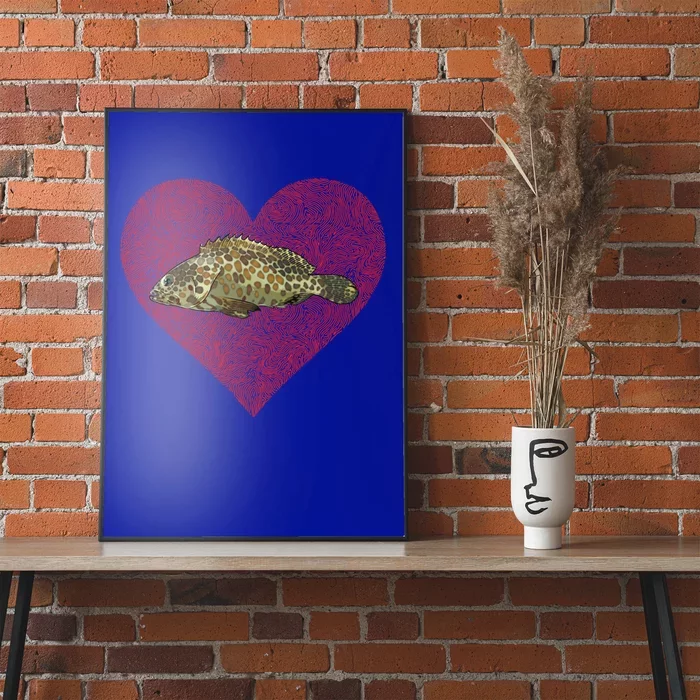 Groupers Valentines Day Fish Love Fingerprint Meaningful Gift Poster