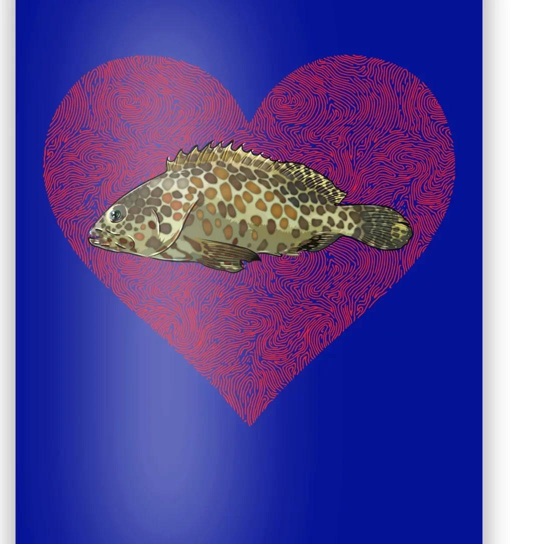 Groupers Valentines Day Fish Love Fingerprint Meaningful Gift Poster