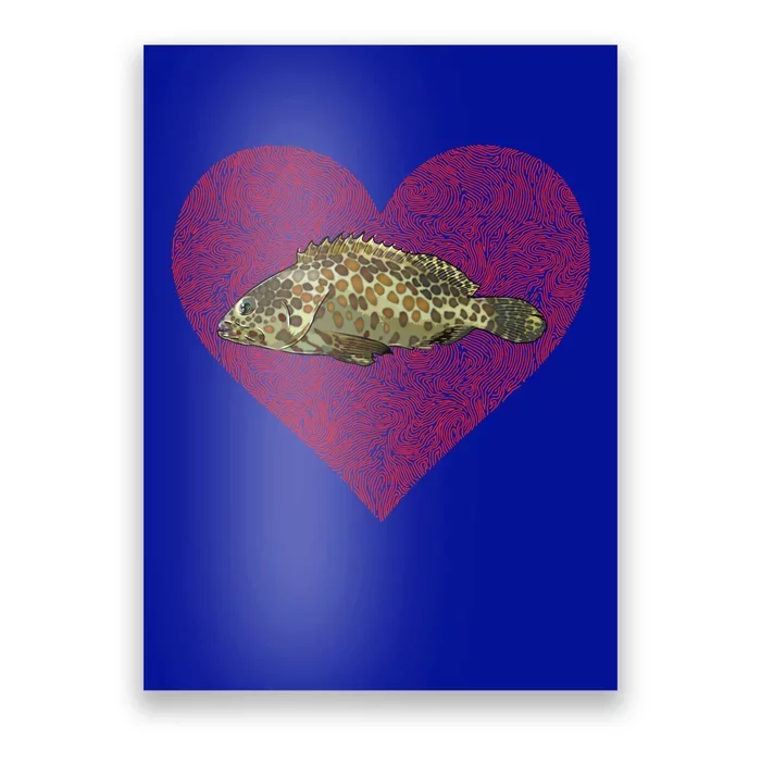 Groupers Valentines Day Fish Love Fingerprint Meaningful Gift Poster