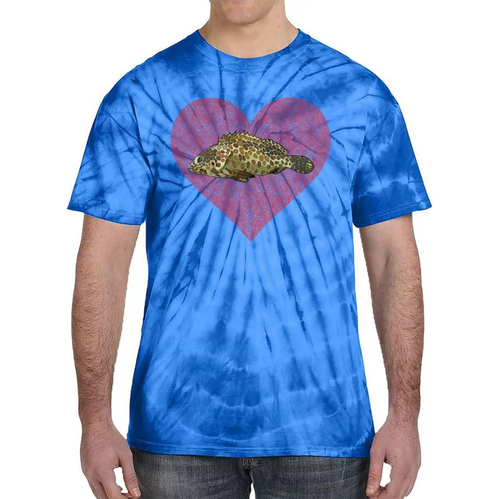 Groupers Valentines Day Fish Love Fingerprint Meaningful Gift Tie-Dye T-Shirt