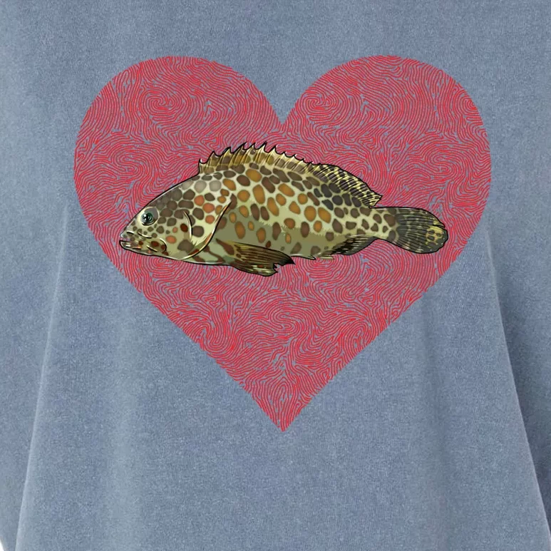 Groupers Valentines Day Fish Love Fingerprint Meaningful Gift Garment-Dyed Women's Muscle Tee