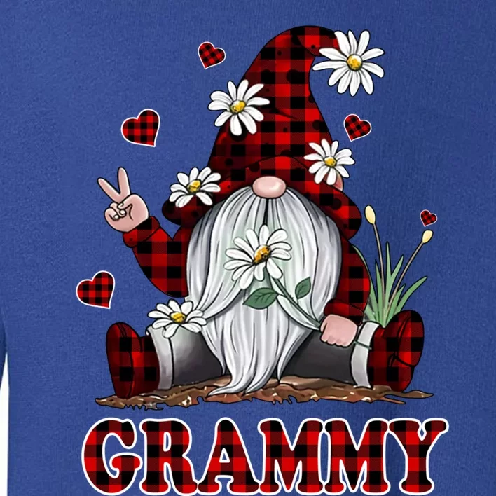 Grammy Valentines Day Gnome Buffalo Plaid Gift Toddler Sweatshirt