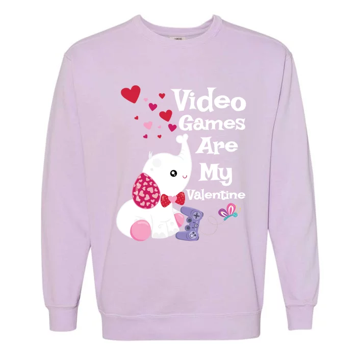 Gamer Valentine's Day Gift Who Love Elephants Funny Gift Garment-Dyed Sweatshirt