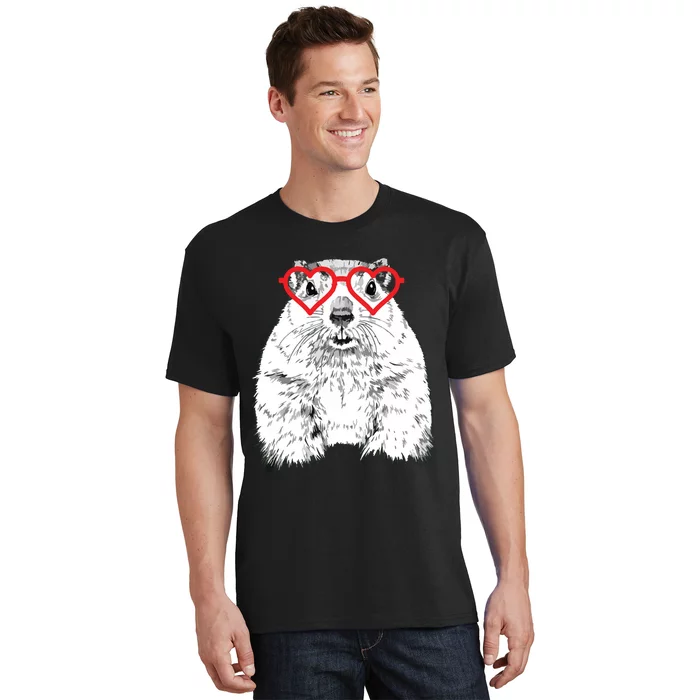 Groundhog Valentines Day Animal Lovers T-Shirt