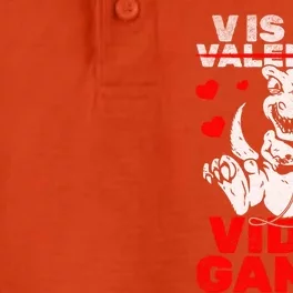 Gamer Valentine's Day Gaming V Is For Video Games Dino Gift Dry Zone Grid Performance Polo