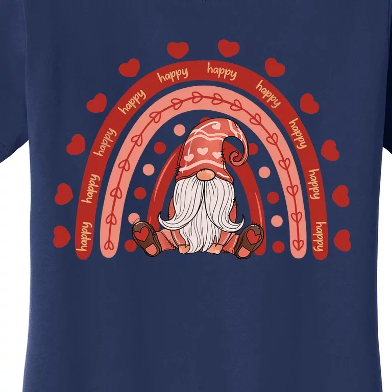 Gnome Valentines Day Rainbow Love Valentines Gnomes Hearts Women's T-Shirt