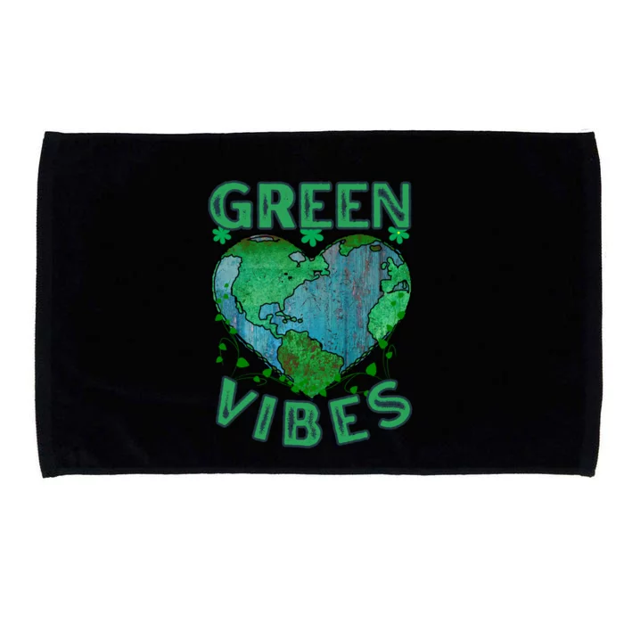 Green Vibes Earth Day Hearcute Gift Everyday Is Earth Day Cute Gift Microfiber Hand Towel