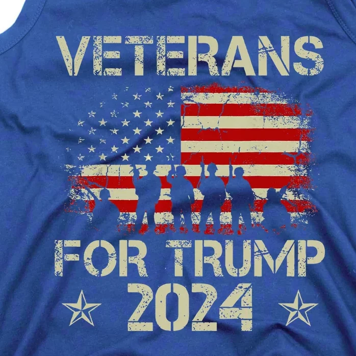 Grandpa Veterans For Trump 2024 American Flag Tank Top