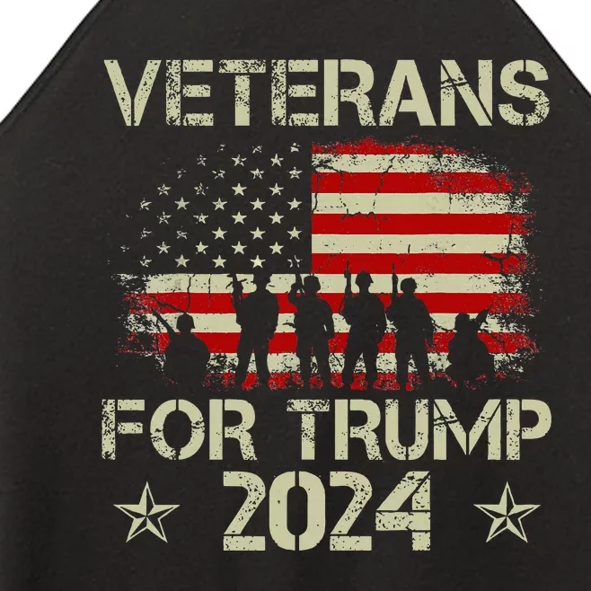 Grandpa Veterans For Trump 2024 American Flag Women’s Perfect Tri Rocker Tank