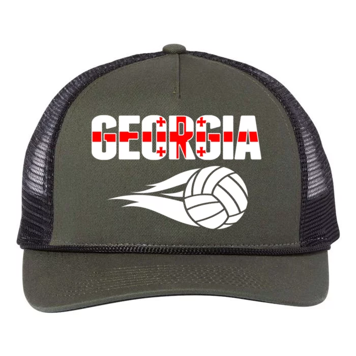 Georgia Volleyball Fans Jersey Gift Georgian Flag Sport Lovers Gift Retro Rope Trucker Hat Cap