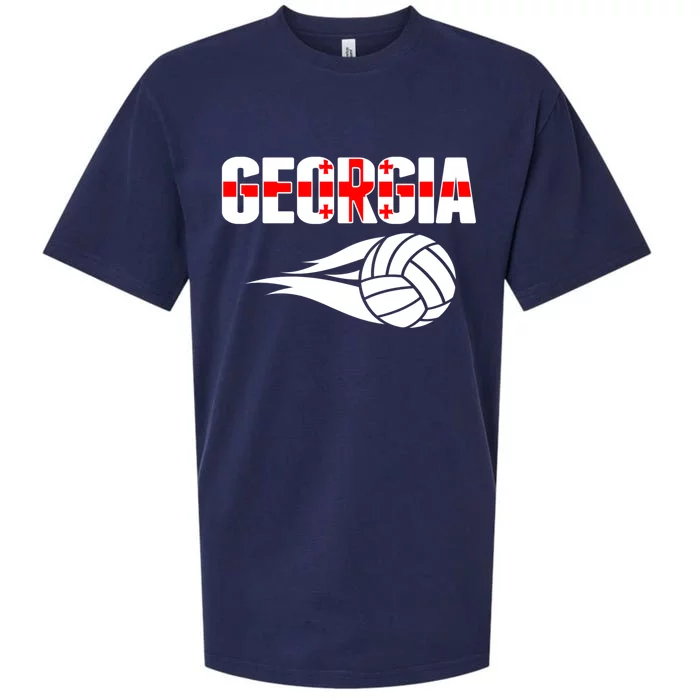 Georgia Volleyball Fans Jersey Gift Georgian Flag Sport Lovers Gift Sueded Cloud Jersey T-Shirt