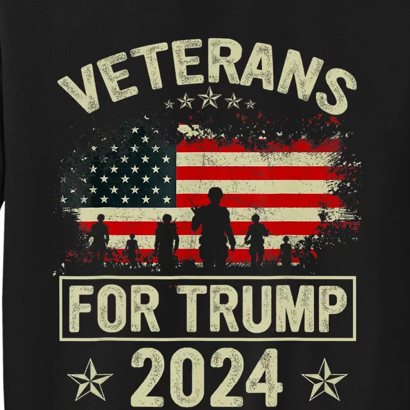 Grandpa Veterans For Trump 2024 American Flag 4th Of July Sweatshirt