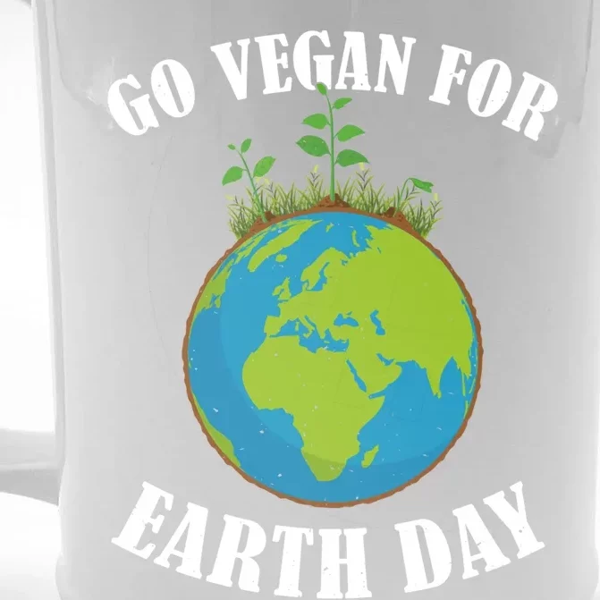 Go Vegan For Earth Day Vegan Day Veggie Vegetable Vegetarian Gift Front & Back Beer Stein