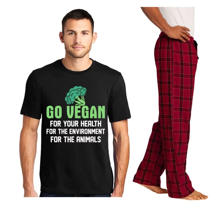 Go Vegan For Your Health For The Environt Veganism Funny Gift Pajama Set