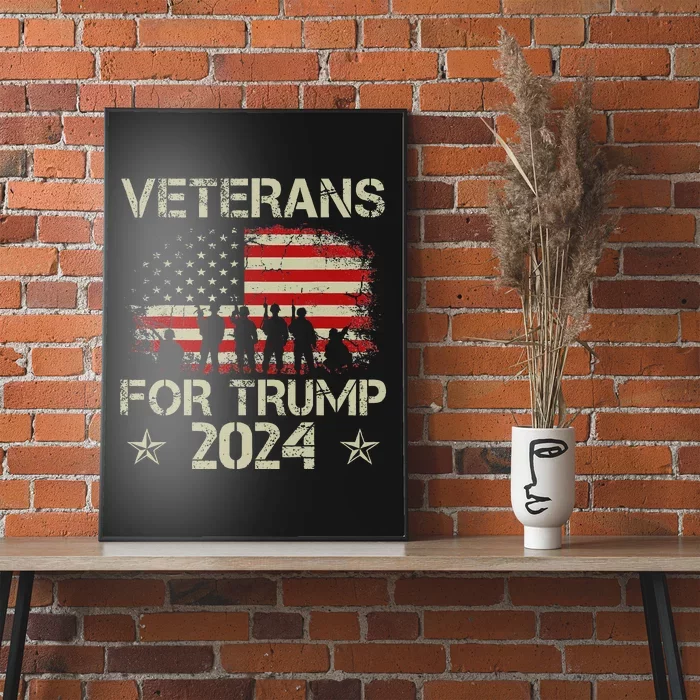 Grandpa Veterans For Trump 2024 American Flag Poster