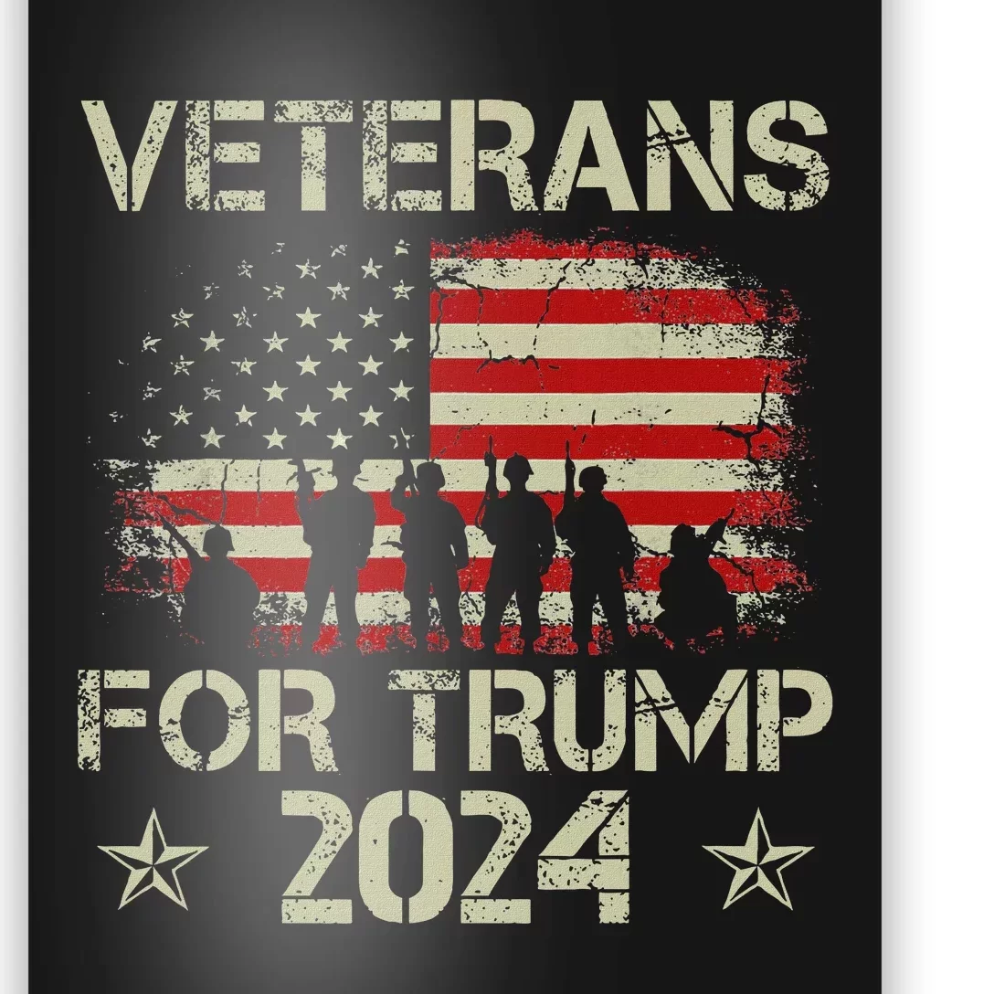 Grandpa Veterans For Trump 2024 American Flag Poster