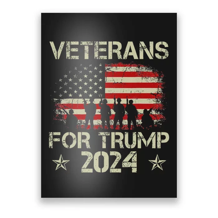 Grandpa Veterans For Trump 2024 American Flag Poster