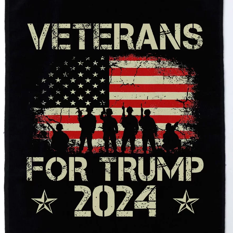 Grandpa Veterans For Trump 2024 American Flag Platinum Collection Golf Towel