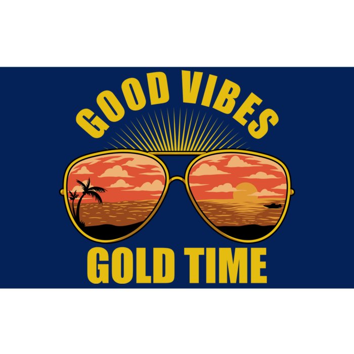 Good Vibes Gold Time Tropical Beach Bumper Sticker