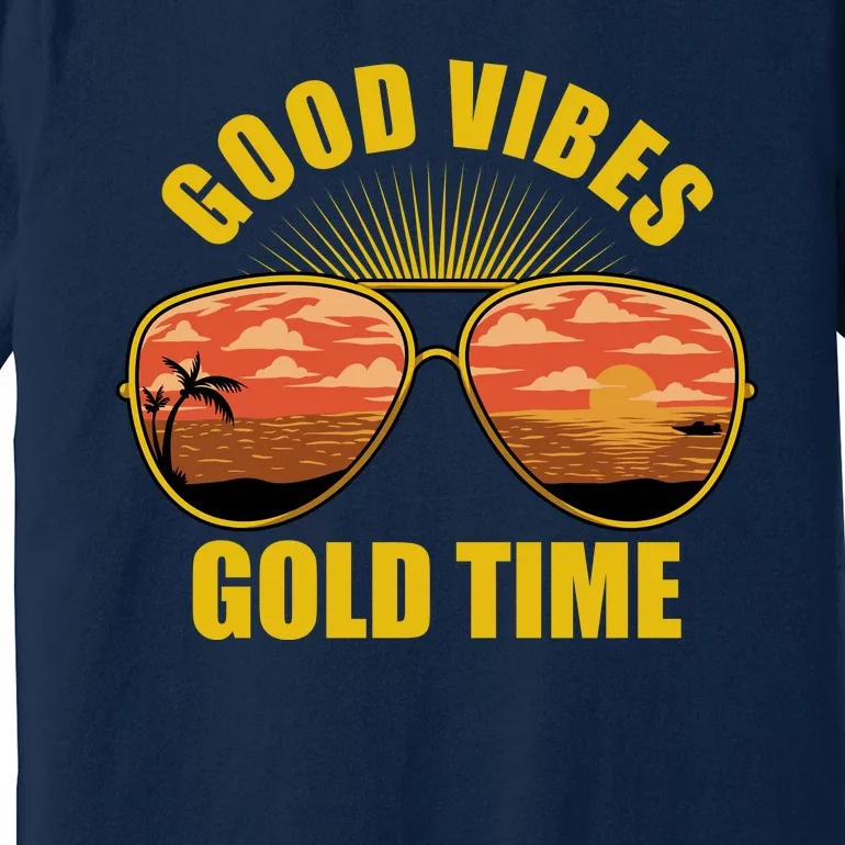 Good Vibes Gold Time Tropical Beach Premium T-Shirt