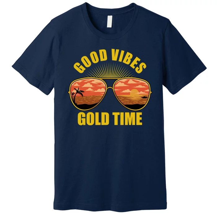 Good Vibes Gold Time Tropical Beach Premium T-Shirt