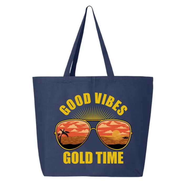 Good Vibes Gold Time Tropical Beach 25L Jumbo Tote