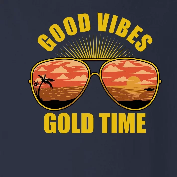 Good Vibes Gold Time Tropical Beach Toddler Long Sleeve Shirt