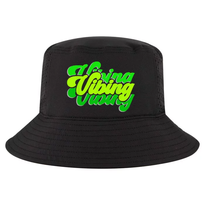 Green Vibing Green Color Graphic Green Vibes Only Cool Comfort Performance Bucket Hat