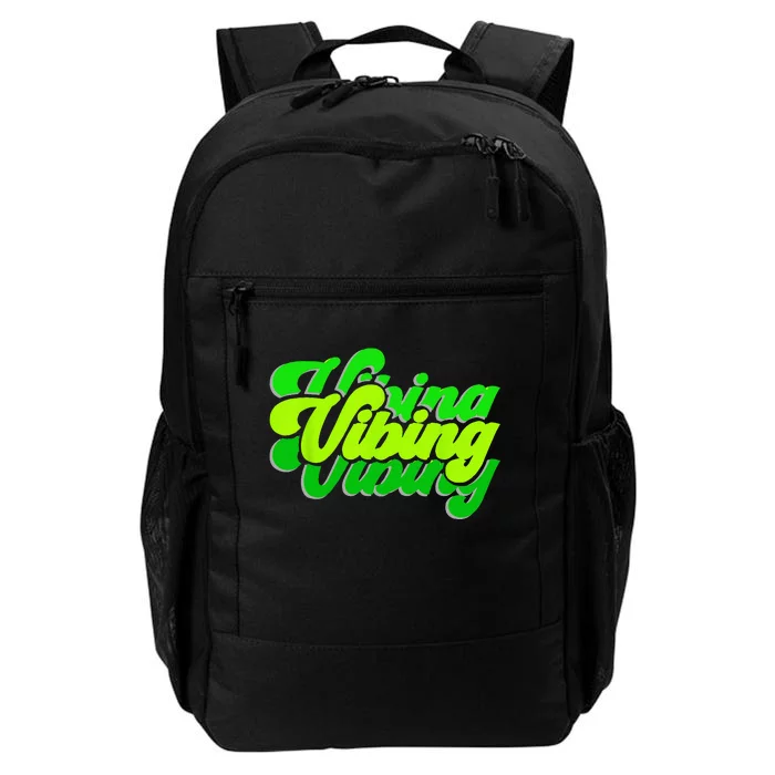 Green Vibing Green Color Graphic Green Vibes Only Daily Commute Backpack