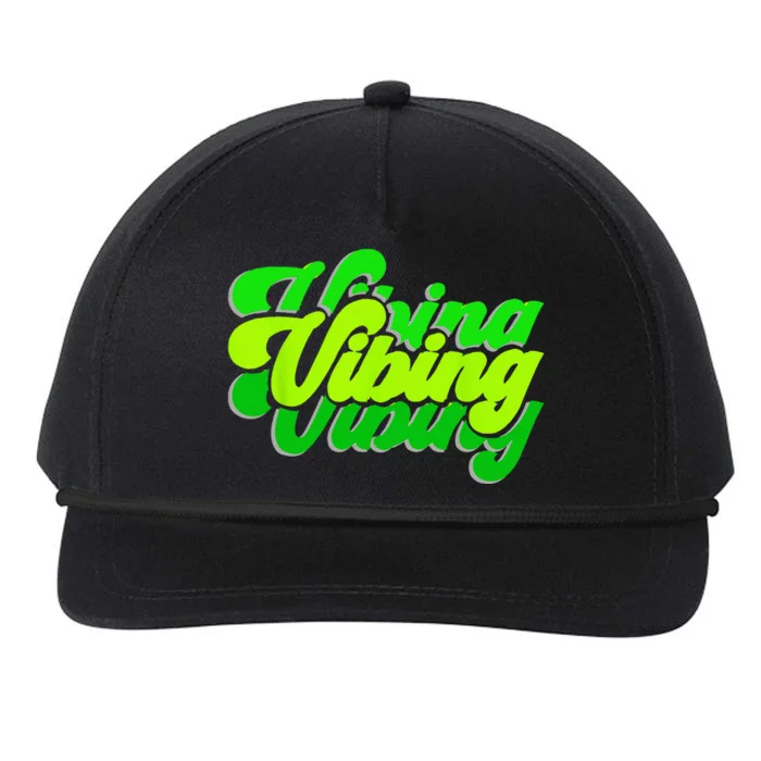 Green Vibing Green Color Graphic Green Vibes Only Snapback Five-Panel Rope Hat