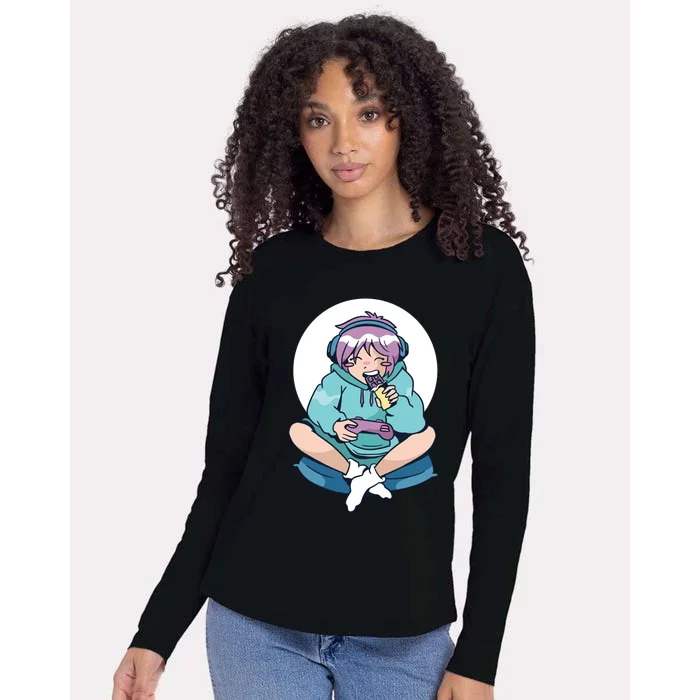 Girl Video Games Anime Chocolate Gift Womens Cotton Relaxed Long Sleeve T-Shirt