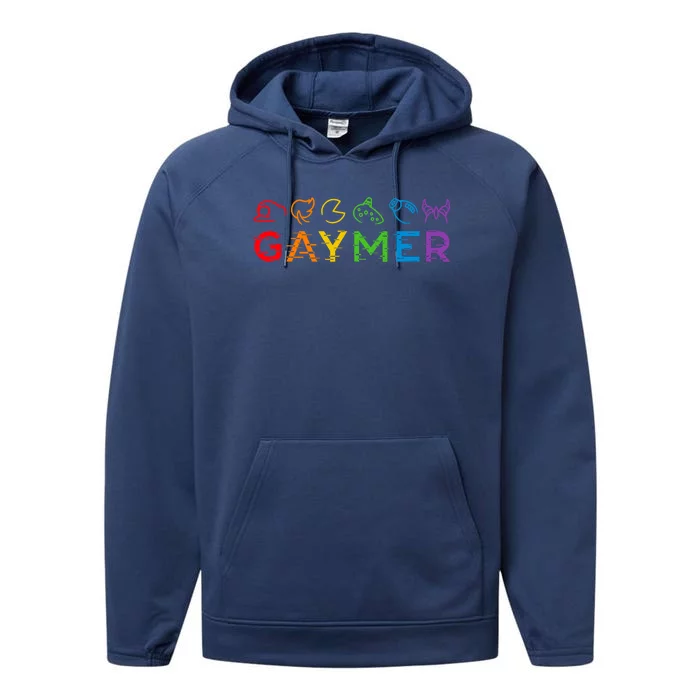 Gaymer Video Game LGBT Heartbeat Gamer Pride Month Performance Fleece Hoodie