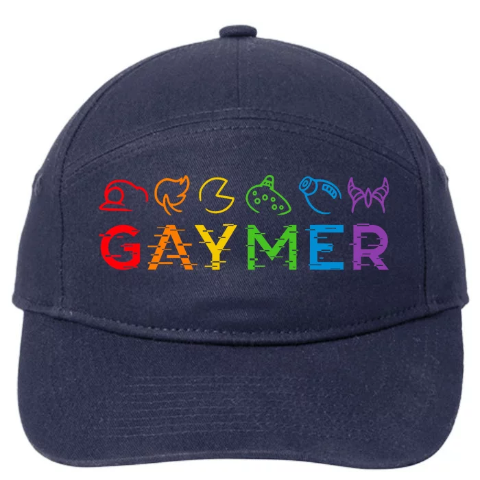 Gaymer Video Game LGBT Heartbeat Gamer Pride Month 7-Panel Snapback Hat