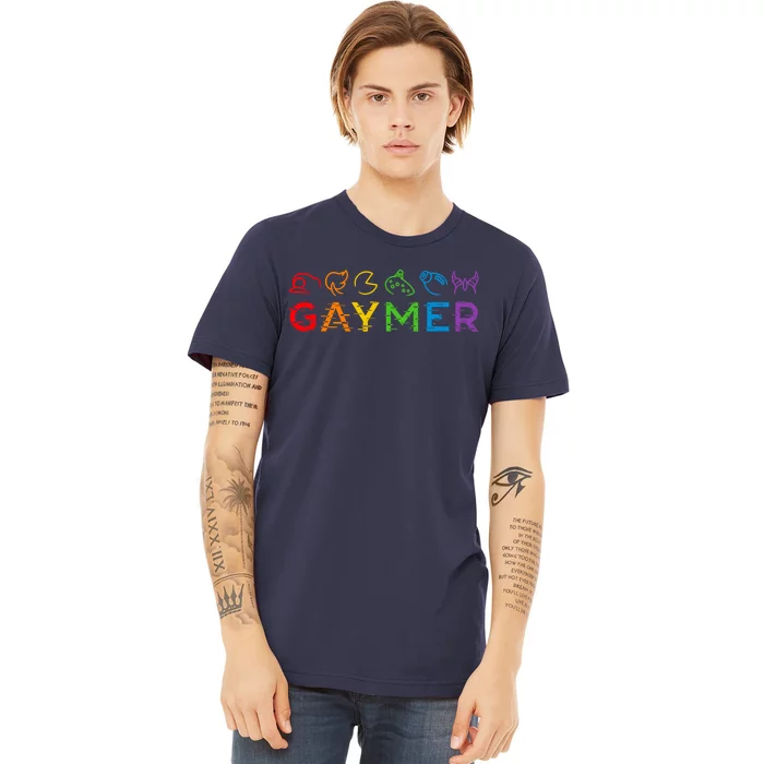 Gaymer Video Game LGBT Heartbeat Gamer Pride Month Premium T-Shirt