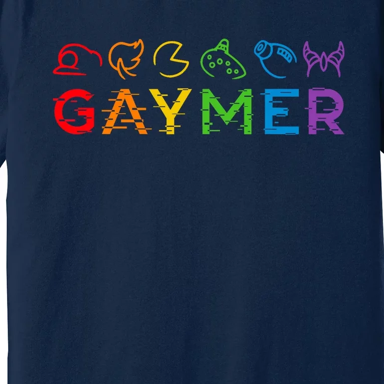 Gaymer Video Game LGBT Heartbeat Gamer Pride Month Premium T-Shirt