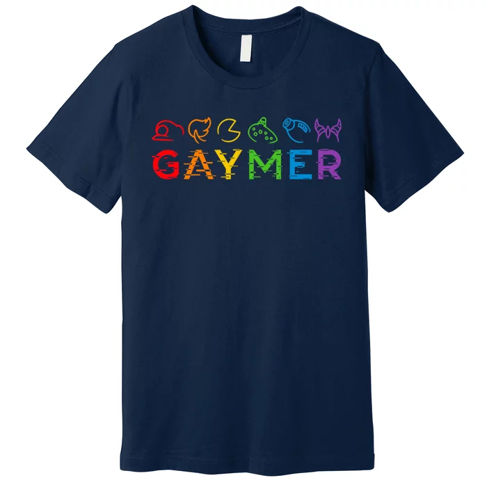 Gaymer Video Game LGBT Heartbeat Gamer Pride Month Premium T-Shirt