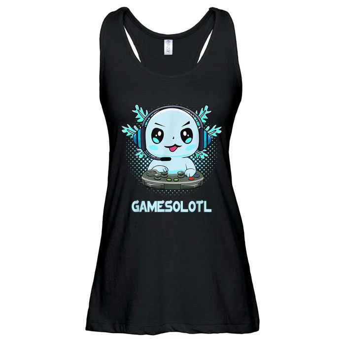 Gamesolotl Video Gamer Axolotl Fish Playing Gamer Anime Boys Ladies Essential Flowy Tank