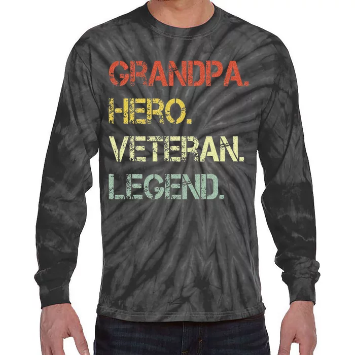 Grandpa Veteran Tie-Dye Long Sleeve Shirt