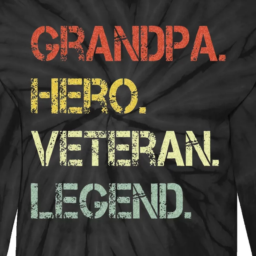 Grandpa Veteran Tie-Dye Long Sleeve Shirt