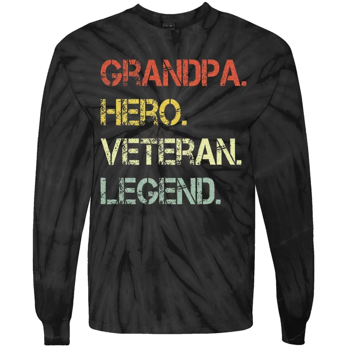 Grandpa Veteran Tie-Dye Long Sleeve Shirt