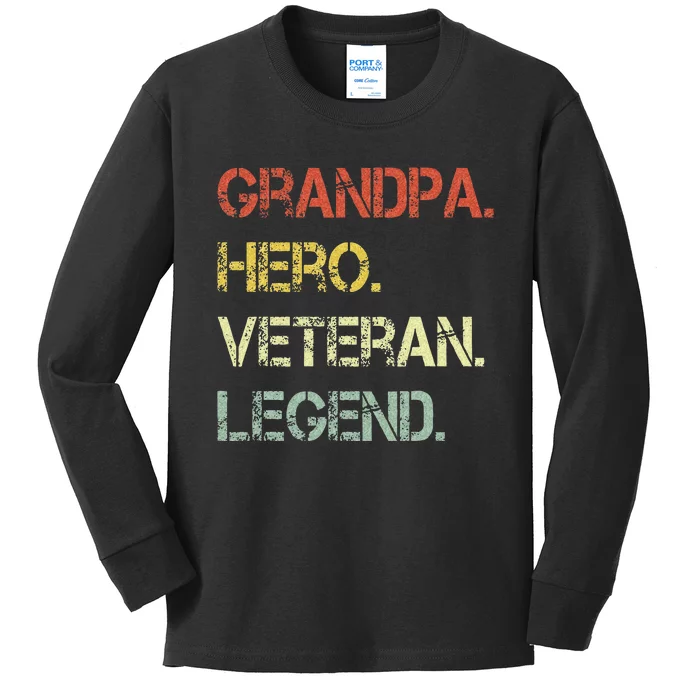 Grandpa Veteran Kids Long Sleeve Shirt