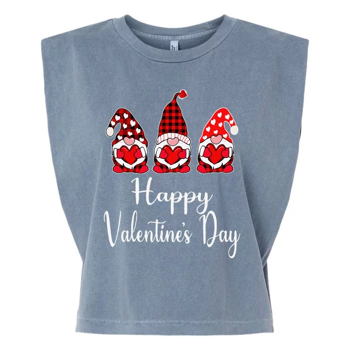 Gnome Valentine Gnomes Hearts Happy Valentines Day Garment-Dyed Women's Muscle Tee