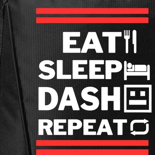 Geometry Video Gamer Lover Eat Sleep Dash Repeat Video Game Gift City Backpack