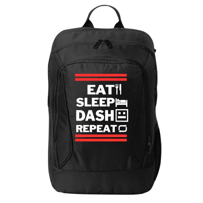 Geometry Video Gamer Lover Eat Sleep Dash Repeat Video Game Gift City Backpack