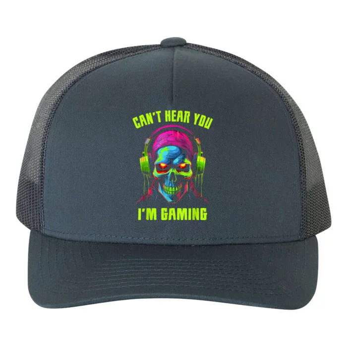 Gamer Video Gaming Funny Skull Yupoong Adult 5-Panel Trucker Hat