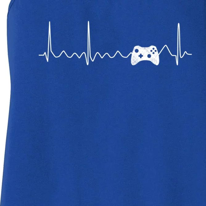 Gamer Video Game Controller Heartbeat Gamer Gift Women's Racerback Tank