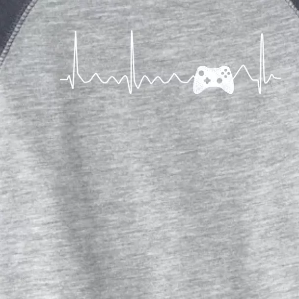 Gamer Video Game Controller Heartbeat Gamer Gift Toddler Fine Jersey T-Shirt